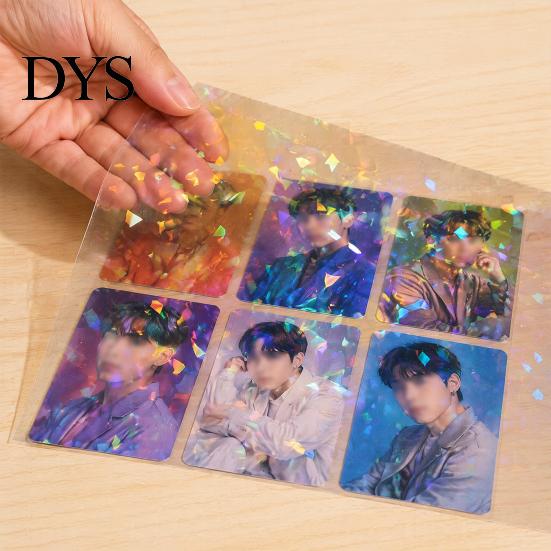 Rainbow Shimmer Laminating Roll 2PCS Holographic Film, with Shimmering Effect, Waterproof Sheets Scratch-Proof Precoated for Cards And DIY Projects