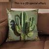 D Set Of  Cactus Themed Decorative Pillow Covers Pattern Cushion Cover Suitable For Sofa Bedroom Car Pillow Cover