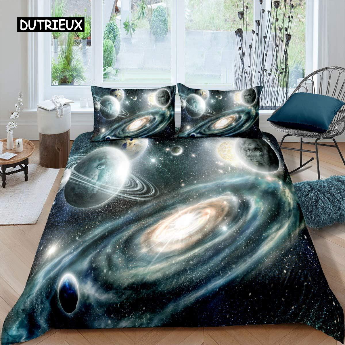 

Комплект постільної білизни з мікрофібри Solar System, Universe Planet, Astronomy, King Size, Outer Space Galaxy. EU single(135x200cm)