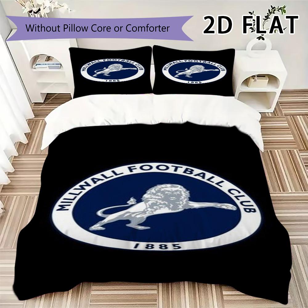 Millwall FC Set Copripiumino Trapuntato Coperta Trapuntata Federa Decorazione per la Casa Regalo di Compleanno (1 * copripiumino + 2 * federe senza imbottitura)