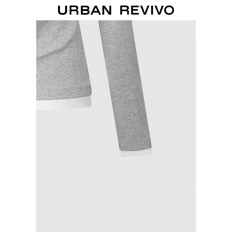 UR 2025 Fall Women's Playful Hooded Color Block Long Sleeve T-Shirt