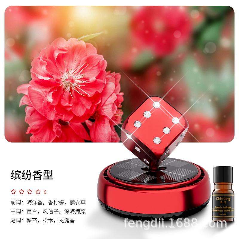 Solární diamantové kostky Aromaterapeutické světlo Spouštěná rotace Tepelně odolný Dlouhotrvající držák vůně do auta