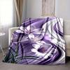 1Pc Purple Floral Abstract Blanket Soft And Comfortable Casual Warm Camping Travel Christmas Halloween Xmas Gift M928576