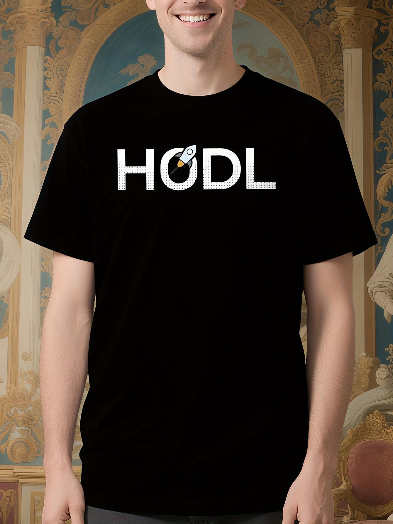 HODL XLM Coin Print Crypto Graphic Tshirt - Black Crew Ne... XXXL