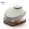 Digu Solid Wood & Microfiber Horizontal Bust Necklace Display Stand