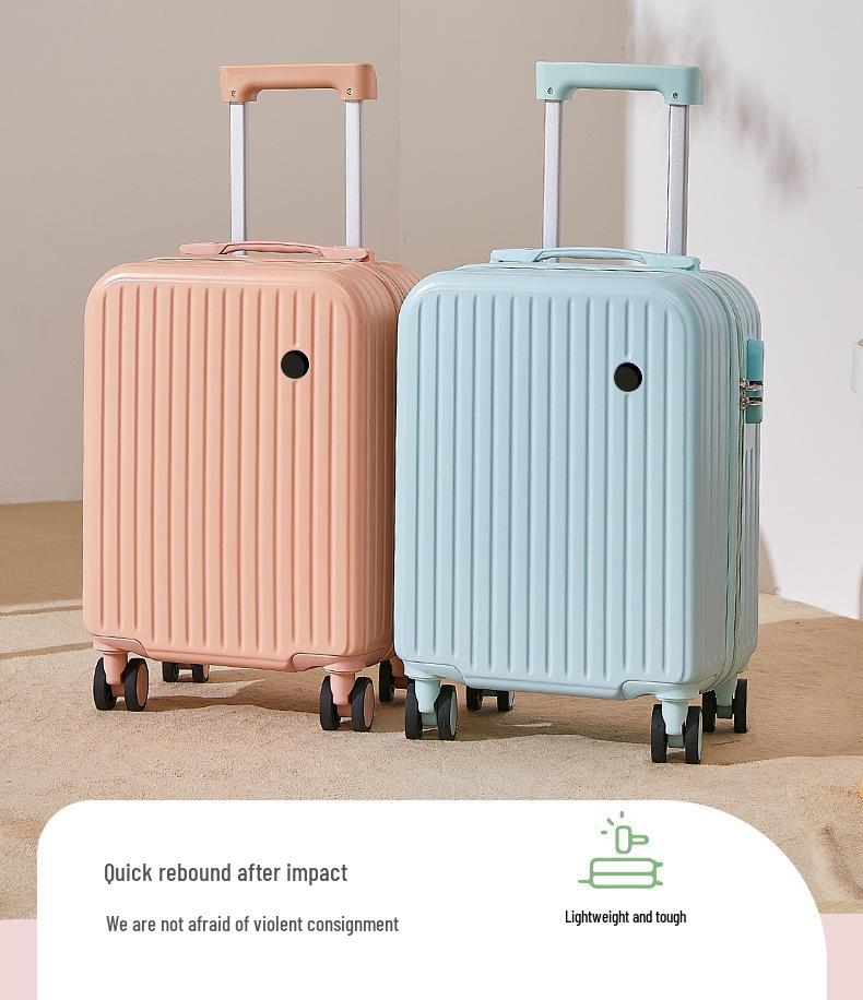 18" Unisex Carry-On Suitcase with Silent Wheels, Durable Korean Style, Thick Design, Combo Lock