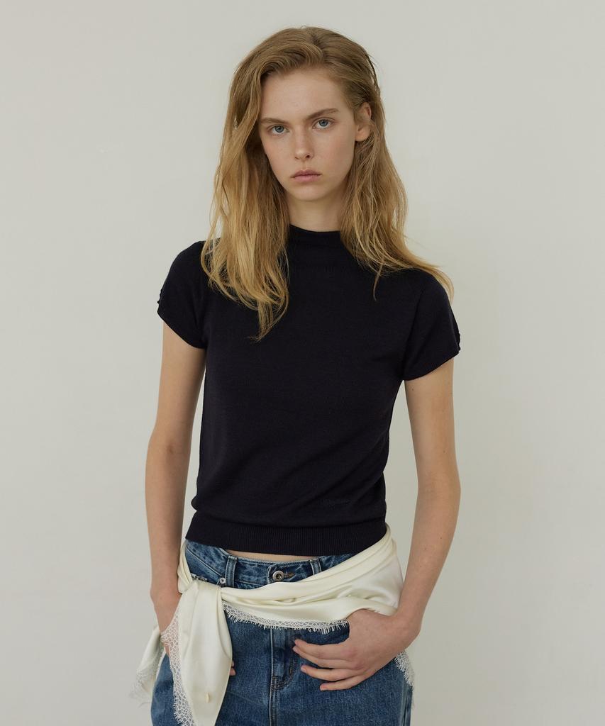 CITYBREEZE Wool Washable Mock Neck Cap Sleeve Knit_4 Colors