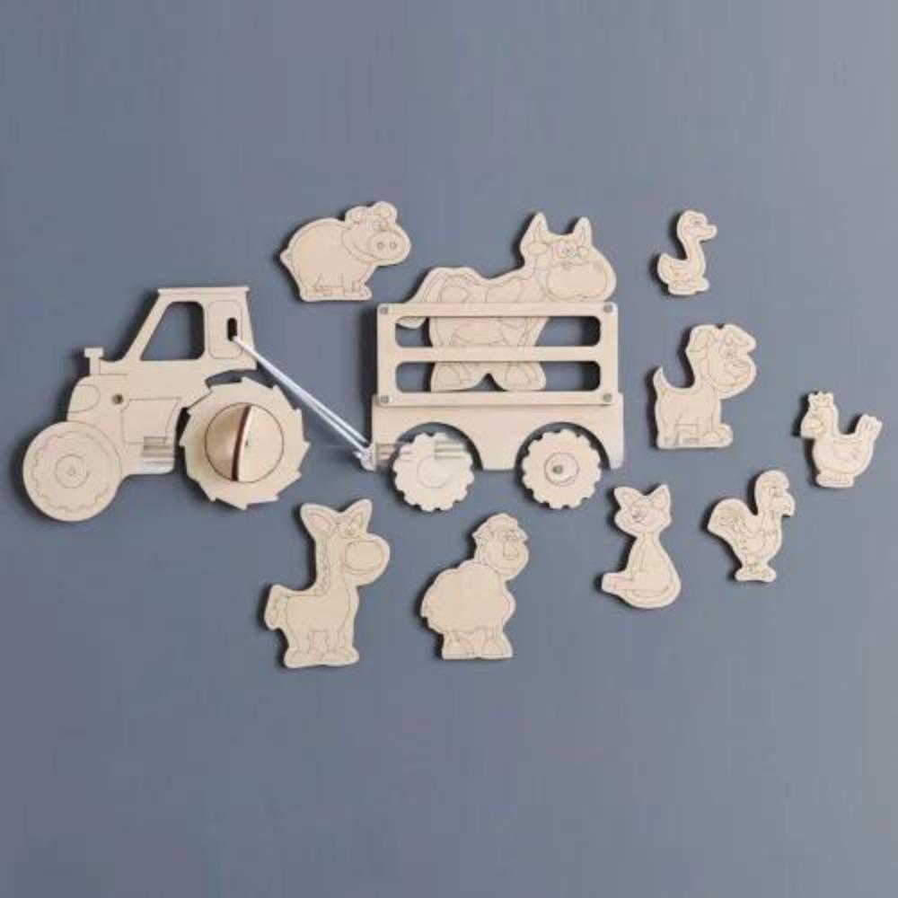 DIY Busy Board Montessori Hot  Air Dalloon Carriage Door Educational Toy Wood Chip Graphic Pairing Wooden Part For Childre Gifts