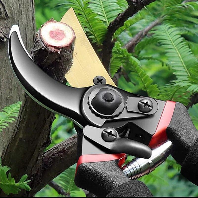 Professional Bypass Pruning Shears Titanium Coated Sharp Blade Soft Non-slip Foam Handle with Spring Loaded Design Ideal for Cutting Tree Branches
