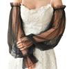 Lightweight Mesh Bride Arm Sleeves Elasticated Lace Trimmed Wedding Gloves Formal Occasion Dress Accessories