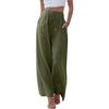 Pantaloni di grandi dimensioni da donna in cotone e lino, pantaloni larghi con elastico in vita, casual, con coulisse e tasche, a gamba larga