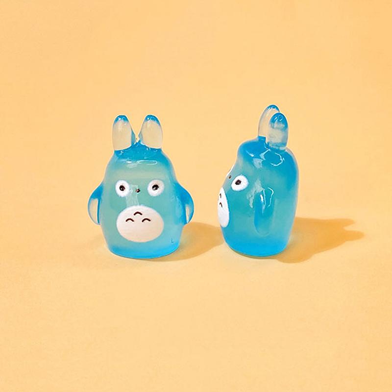 

1 шт. Миниатюрный светящийся в темноте Тоторо для улицы, сделай сам, украшение для сказочного сада, красочный светящийся Тоторо, аксессуары для микроландшафта синий