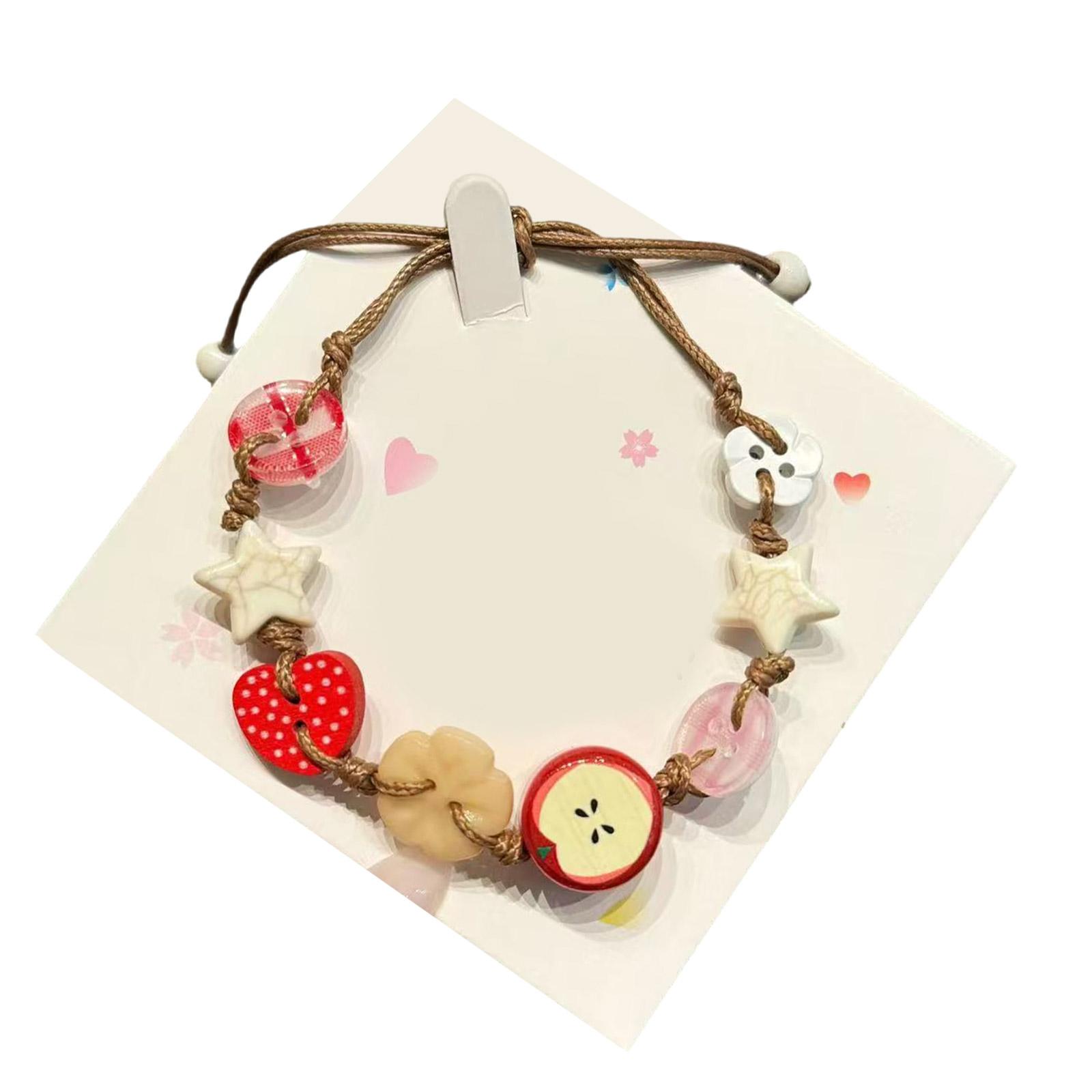 

Очаровательный прочный браслет из смоляных материалов в форме яблок с дизайном ручной работы, портативный для повседневной носки и вечеринок 2