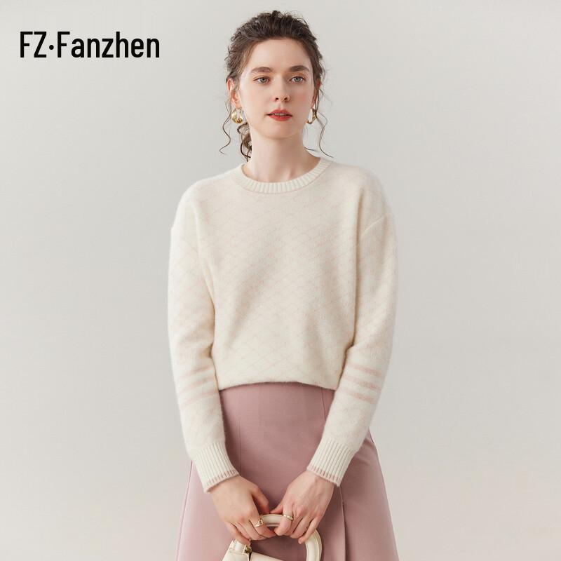 

Fanzhen Women s Fall/Winter Thick Cashmere Blend Knit Sweater L