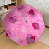 1pc Heart beat Automatic Folding Umbrella - Portable Collapsible Design, 8-Rib Iron Frame, Playful Design yy251215241