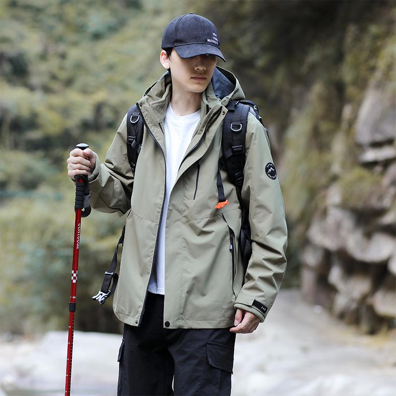 Unisex 3-in-1 Detachable Outdoor Jacket Set: Windproof, Rainproof, Wear-Resistant