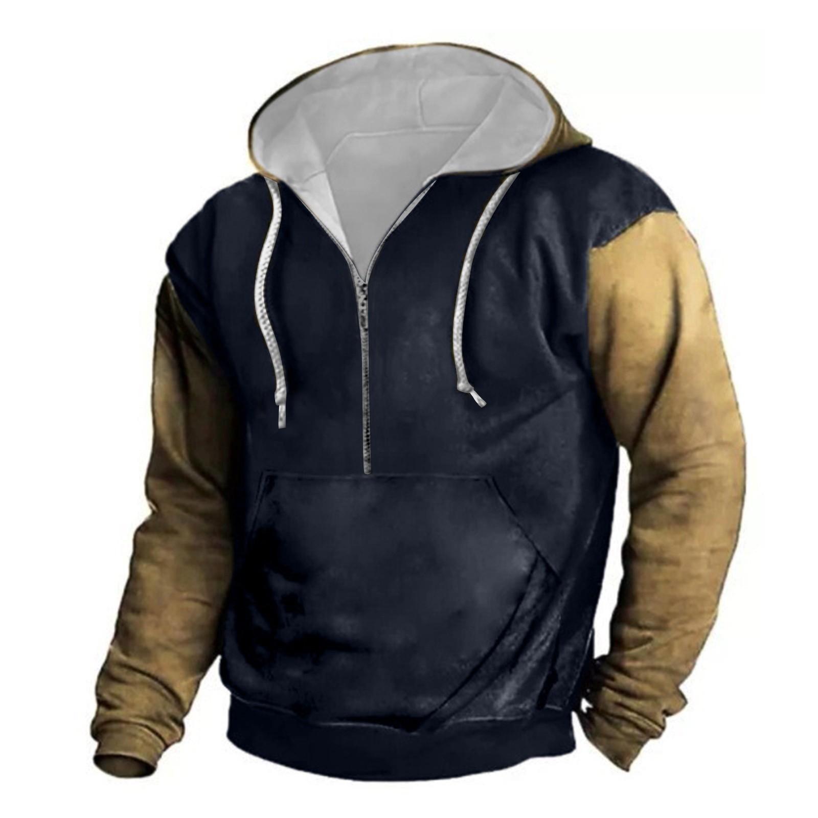 Одежда для фитнеса мужской периферийный свитер футболка с длинными рукавами и капюшоном S чёрный 2714₽