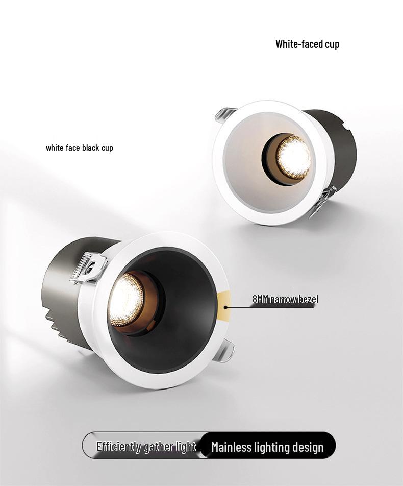 Small Hill Anti-Glare LED Recessed Ceiling Spotlight for Living Room, Home, or Commercial Use - 75 Downlight