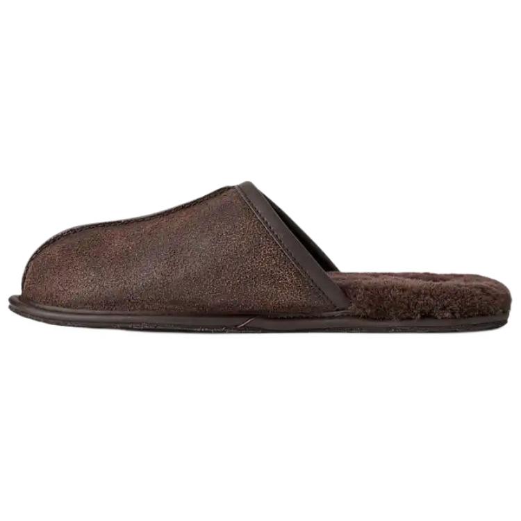 UGG Scuff Slip-On Comfortable Anti-Wear Closed-Toe Slippers Men slippers Dark-Brown 1171294-DDC