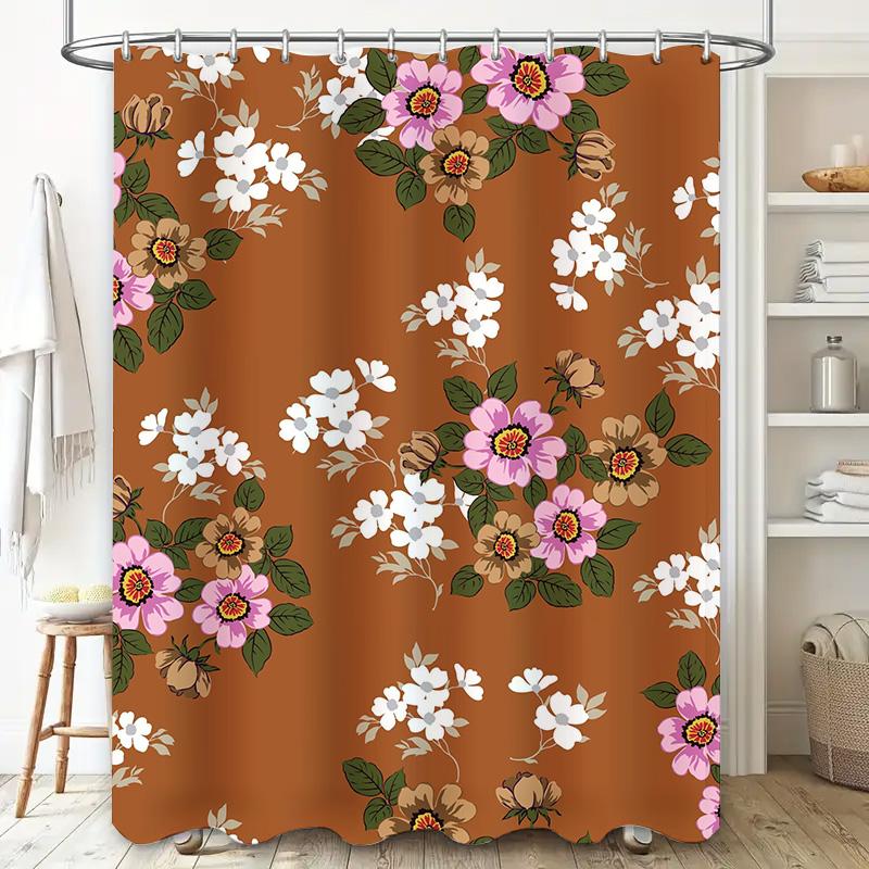 Floral Shower Curtain Waterproof Fabric Bathroom Decor Ambiance Modern Style Home Decoration Privacy 3D Printing Custom Size Sho