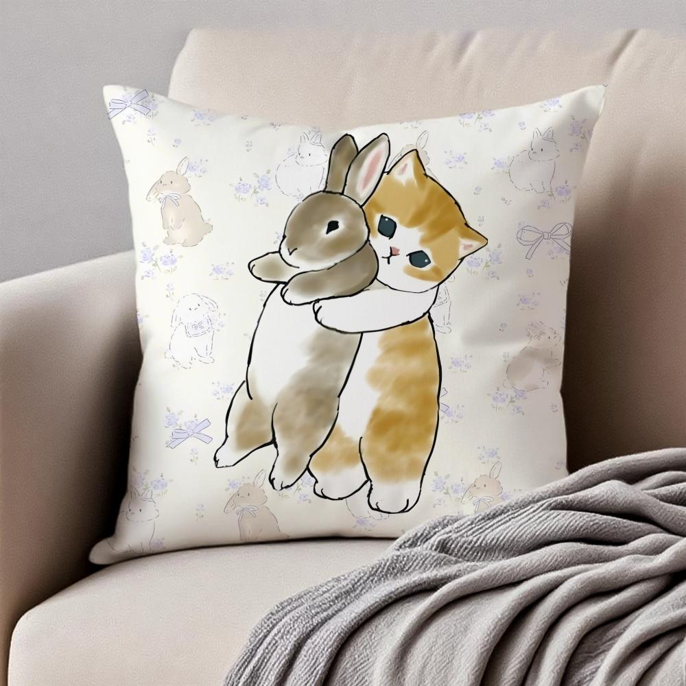 Cute Warm Lovely Mascot MMofusand Cushion Cover Pillowcase Antidustmite Invisible Zipper Short Plush Sofa Cushion