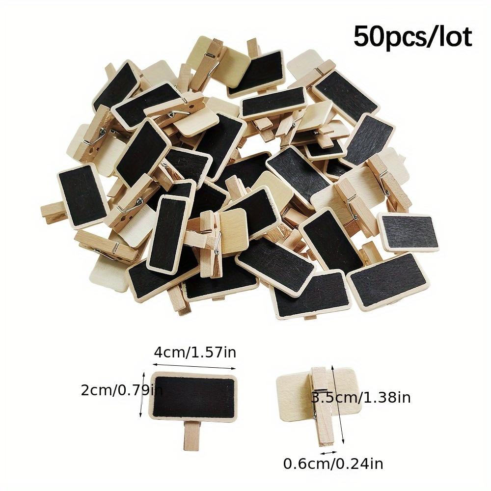 30Pcs Wooden Mini Blackboard Clips Message Slate Rectangle Clips Memos Label Brand Price Panel Card Place Number Table Wedding