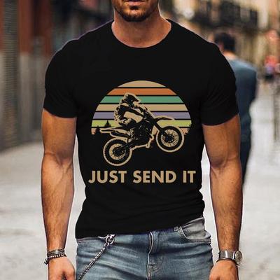 Just Send It Print Shirt Motorcycle Graphic Men Women T-shirts Vintage Style Motocross Gift Classic T Shirts Street Men Tshirt