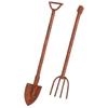 1:12 Dollhouse Miniature Gardening Tools Metal Shovels Pitchfork Furniture Set