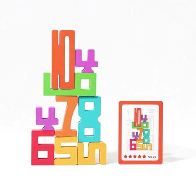 DIY Wooden Digital Blocks Creative Puzzles Stacking Playthings Early Education Montessori Playthings Designed For Children Children