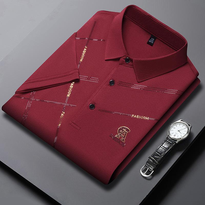 Summer Men s Short Sleevepolo Printed Fashion Casual Lapel Collar Breathable T-Shirt M