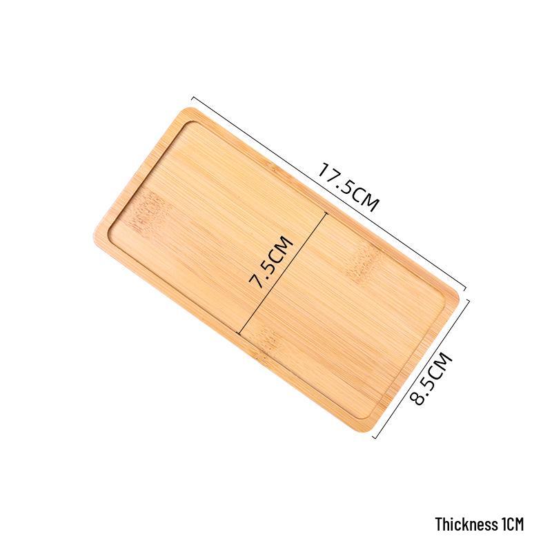 Creative Bamboo Succulent Pot Tray - Rectangular Coaster & Water Catcher for Home Decor