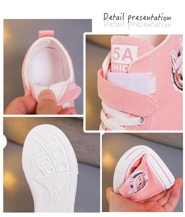 2025 Kids' Korean Style Skate Shoes: Spring/Autumn Cartoon Canvas Sneakers for Boys & Girls