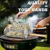 Rolling Grill Basket 2Pcs, Removable Wooden Handle, 304 Stainless Steel, Outdoor Kitchen Grill Accessories for Vegetables, Garden Camping Gadgets for 