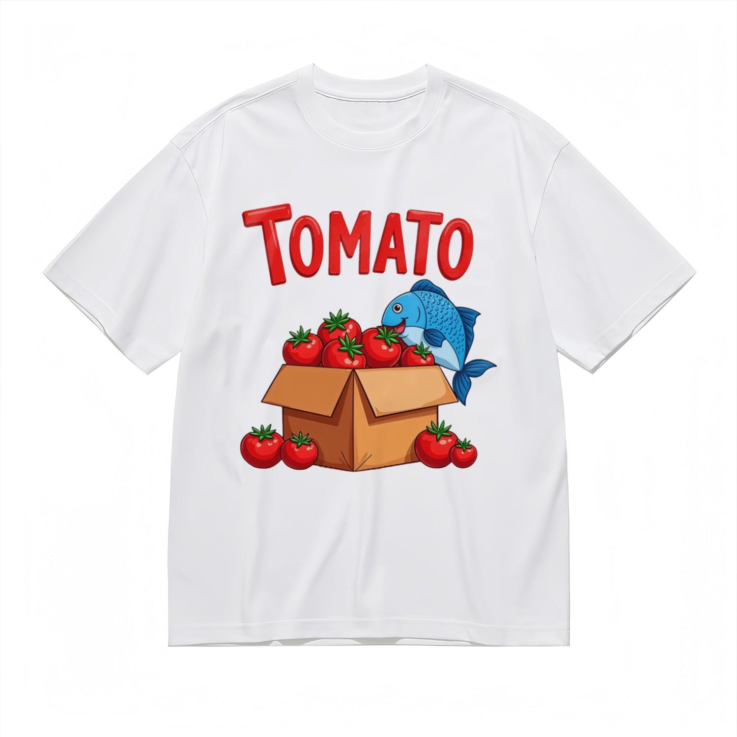 Men s Trend Comfy Slight Stretch Classic T-Shirt Mens Womens Tees Top Smiling Fish Produce Design Tee XL