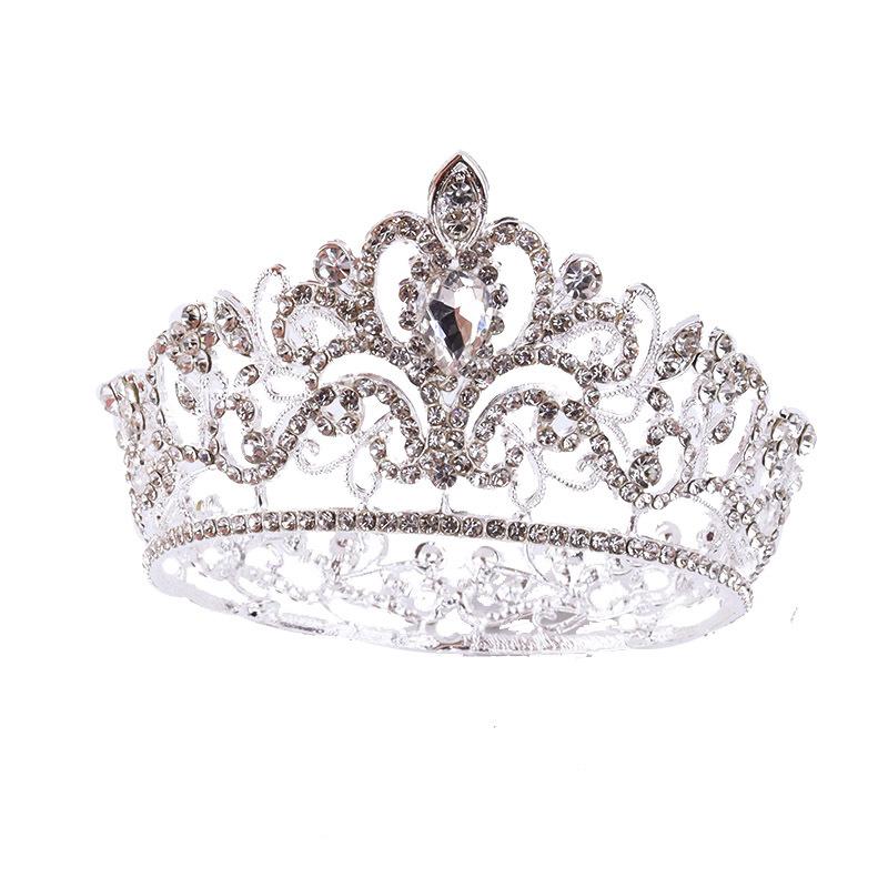 Ladies' Fashion, Full Diamond Round Large Crown, Girls' Party Gifts, Brides' Wedding Headbands, Hair Accessories, and Crowns