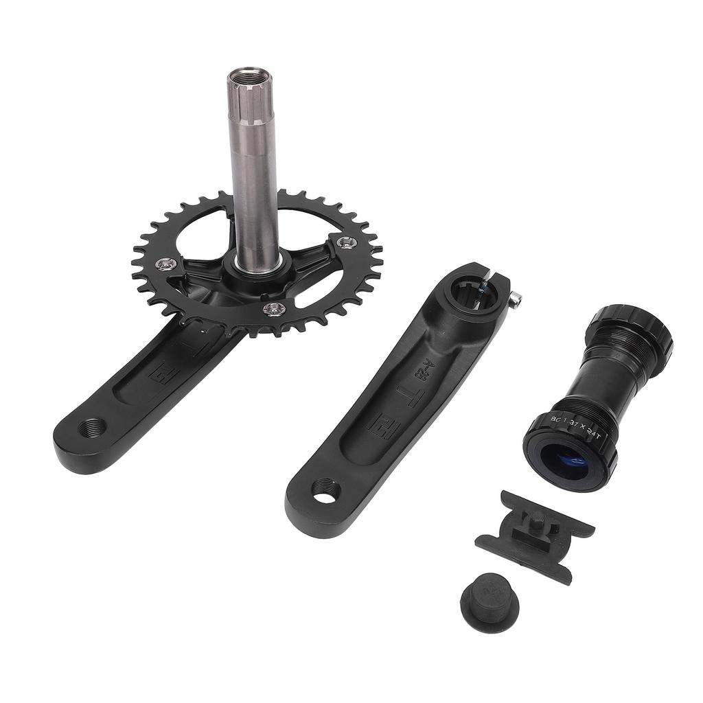 Kids Cycle Crankset with Bottom Bracket Hollow Integrated BCD104mm 34T Aluminum Alloy Cycle Chainrin