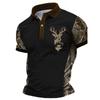The Men's Short-sleeved POLO Shirt for Summer Features a Casual Fashionable and Breathable 3D Pattern Print