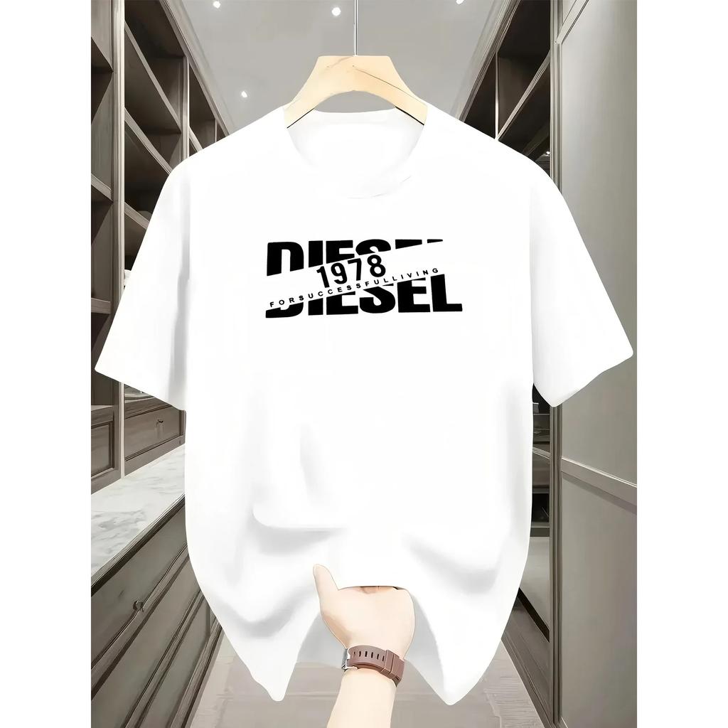 CasualTshirt with Classic Print  Fashionable Summe Mens Short Sleeve Round Neck Tshirt Tshirt print pure cotton Regularstyle