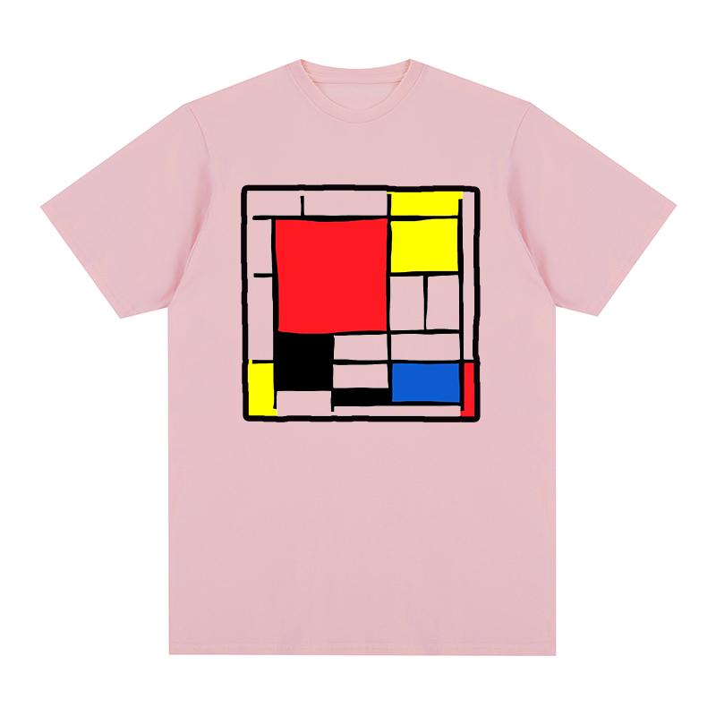 Mondrian Vintage T-shirt NEOPLASTICISM Bomull Män Ny TEE T-SHIRT Damtoppar