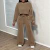 Women's Spring Fall Long Sleeve Casual Sets Washed Hoodie Sweatshirt 2 Piece Outfit Trendy Loose