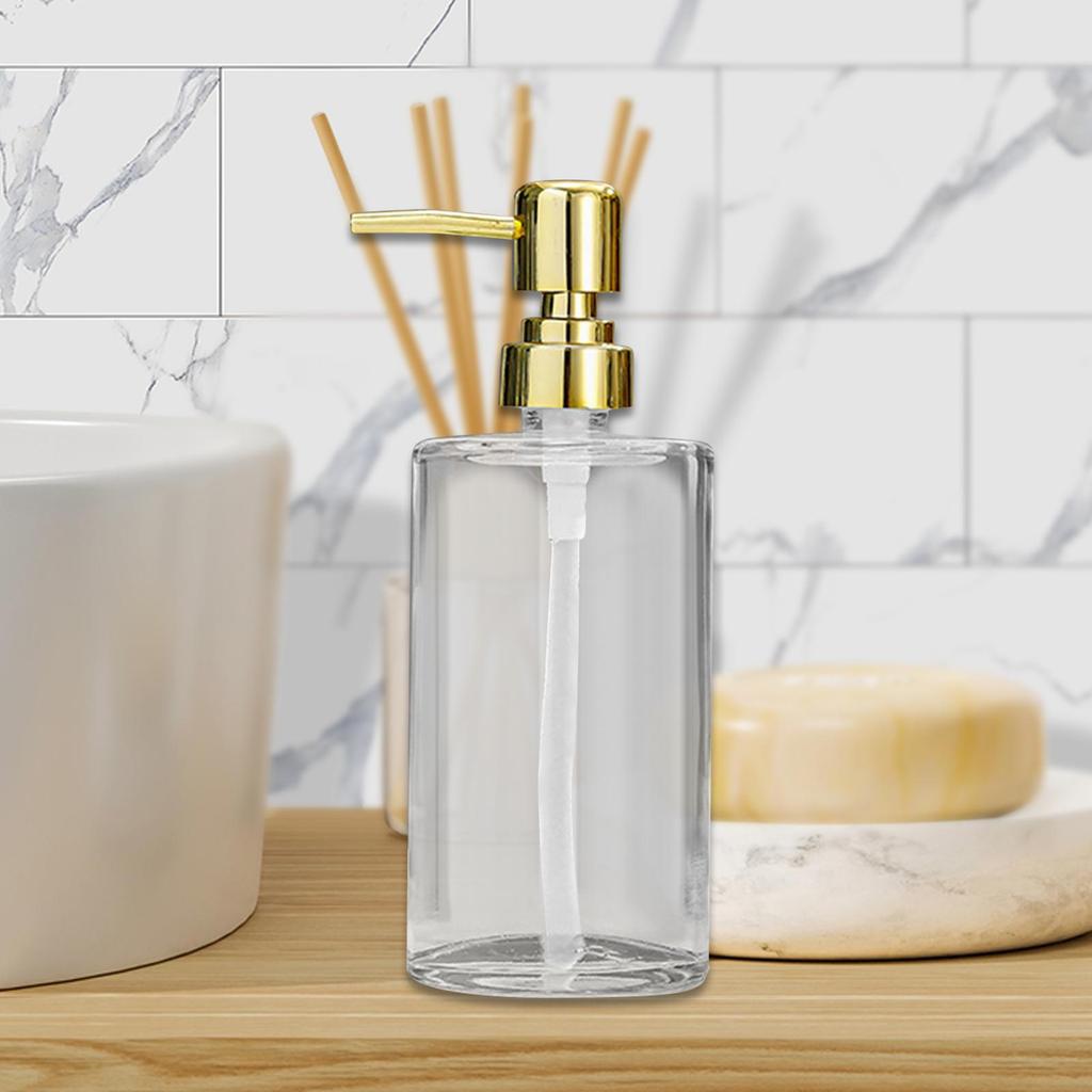 Clear Glass Soap Dispenser Lotion Dispenser Bottle 420ml Salon Dispenser Multipurpose Pump Soap Container for Home