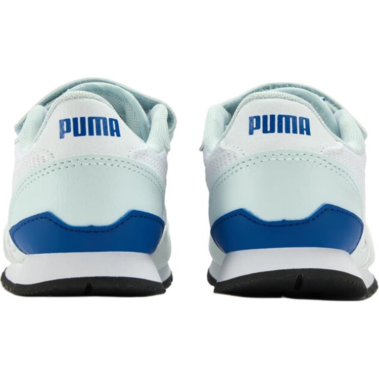 Puma St Runner Fabric Fashion Comfortable Low Top Kids Running Shoes Kids Sneaker White Light-Blue Blue 385511-23
