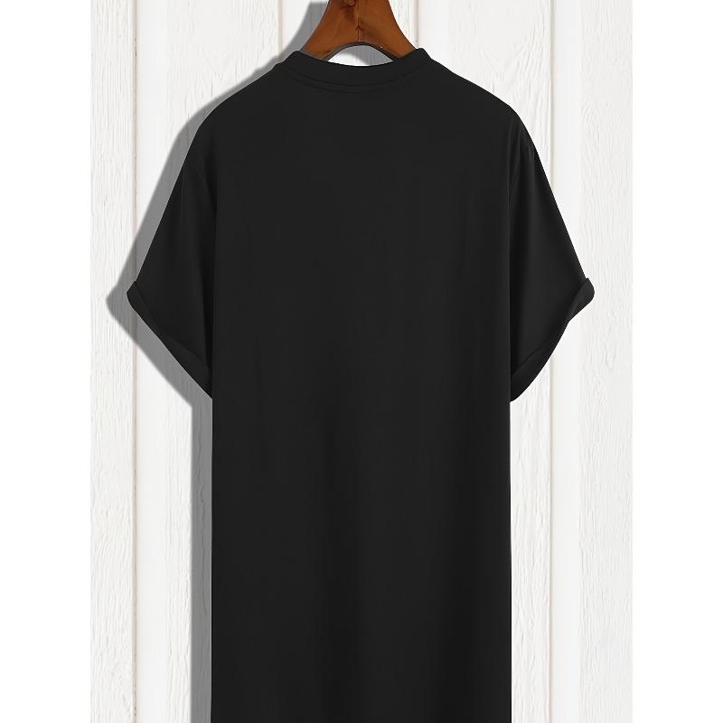 European sizes  Design Street Trending Style Casual Tee Men'S  Round Neck Short Sleeves T-shirt