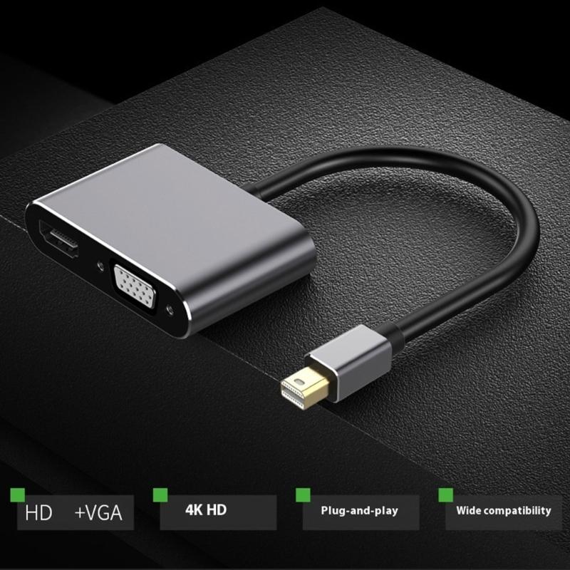 Plugs and Play Mini  To Hdmis VGA Converters 4K 60Hz Aluminum Adapter For Projectors Laptop Monitors