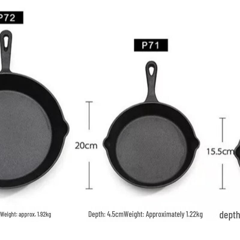 Wutuo Cast Iron Frying Pan 3-Piece Set
