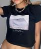 Tteolseutikeulleob Domino Crop T-Shirt - Black