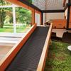 Wooden Tortoise House with Stand Legs, Clear Observation Windows, Ramps, Openable Top, Built-in Tray, Yellow