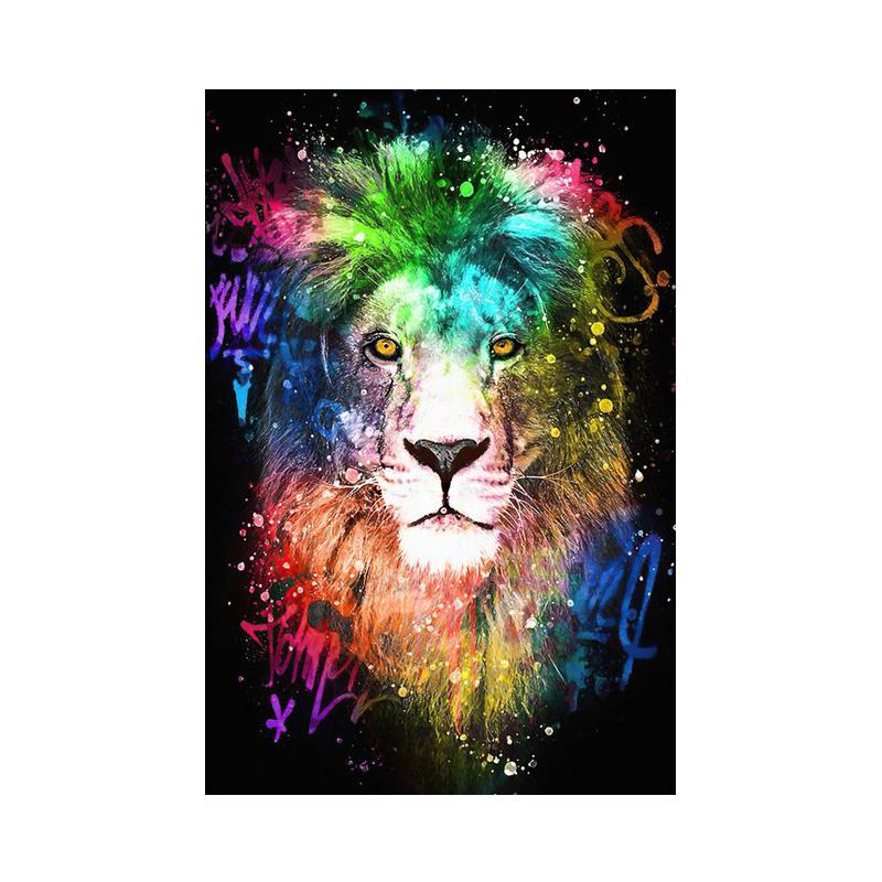 Abstract Animal Lion Canvas Poster Printing Modern Painting Wall Art Picture for Living Room Home Decoration Gift Cuadros