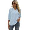Spring and Summer Women's T-shirt Stand-up Collar Mid-sleeve Shirt Jacquard Hairball Casual Blouse Loose Top Shirt