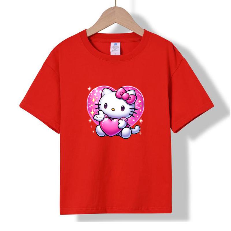XH10 MINISO 2026 Summer New Printed Cotton Round Neck T-shirt for Children Aged 1-16, Boys and Girls